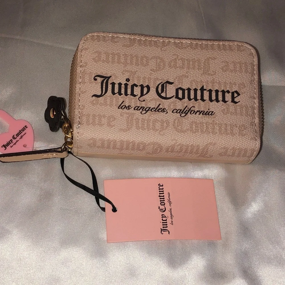 Juicy Couture Sandstone Summer Garden Double Medium ZA Wallet Flower Charm NWT